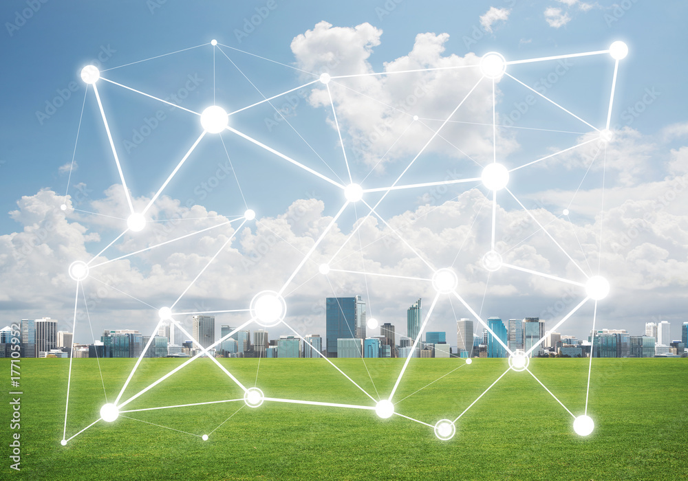 Fototapeta premium Networking and social communication as means for effective business strategy