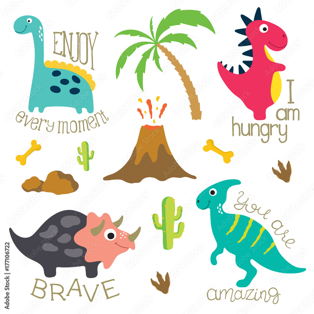 Naklejka premium Cute dino illustration