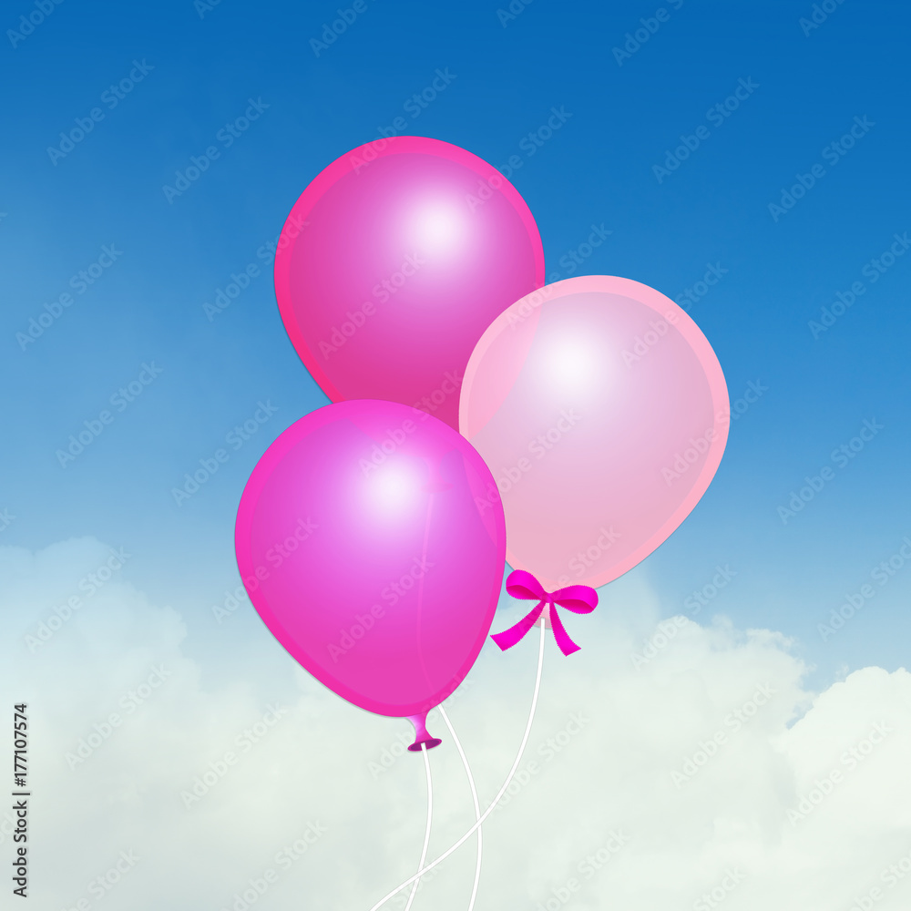 pink balloons for newborn