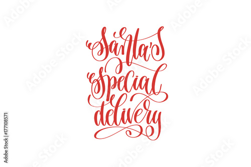 santa's special delivery hand lettering holiday inscription