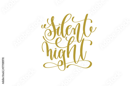 silent night hand lettering holiday inscription to christmas