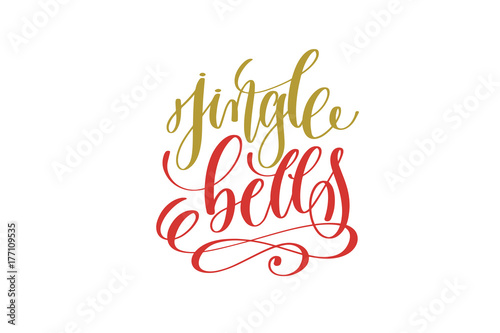 jingle bells hand lettering holiday inscription to christmas