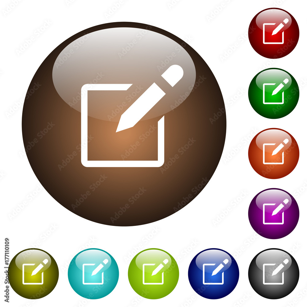 Editbox with pencil color glass buttons Editbox with pencil color glass buttons