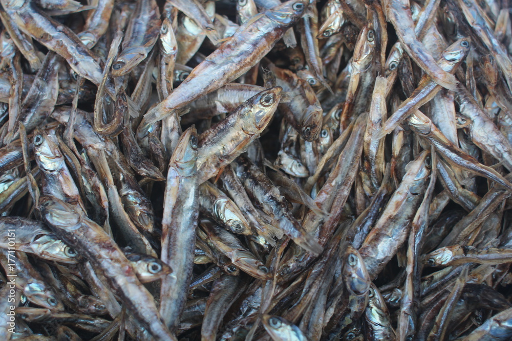 Dried Anchovies also known as Keta School boys in Ghana Stock Photo
