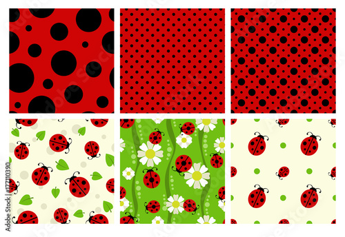 Ladybug patterns set.