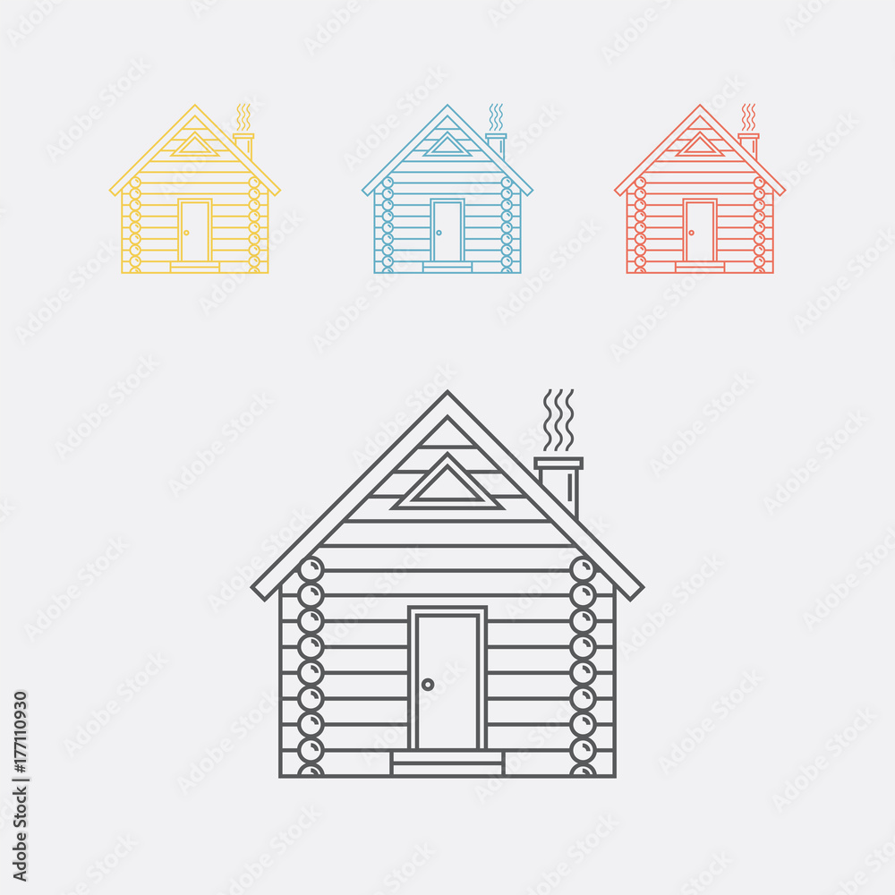 Fototapeta premium Log house icon