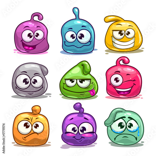 Funny colorful blob characters.