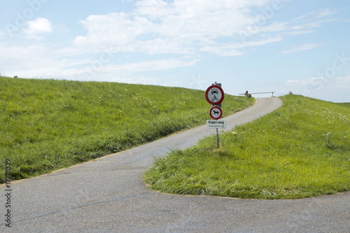 small road along the dike photo