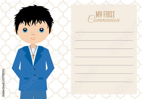 my first communion boy. Space for text