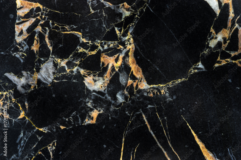 Naklejka premium golden black marble with abstract structure detail