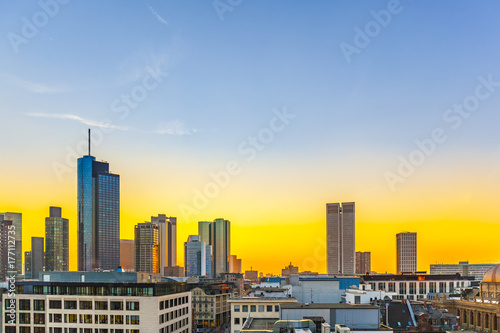 Evening View from sky bar, Frankfurt City Hauptwache © travelview