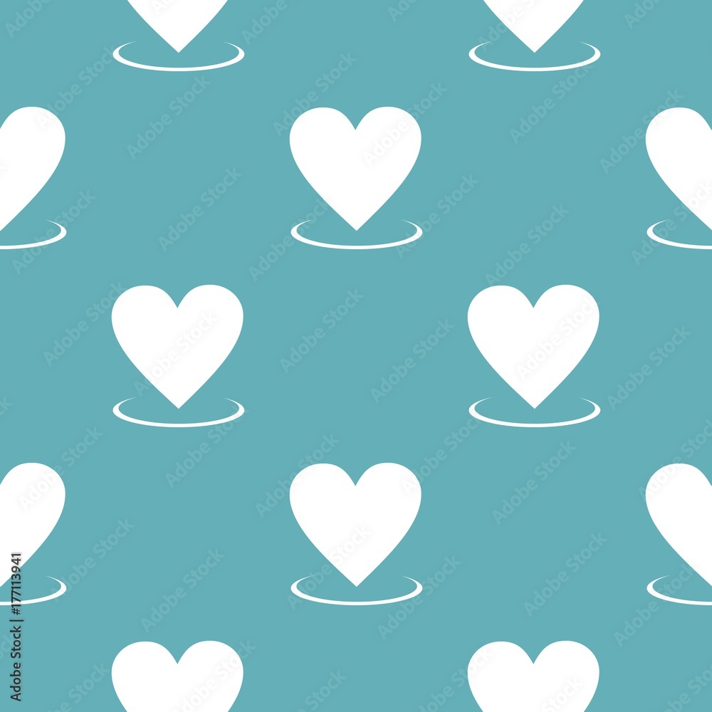 Heart pattern seamless blue