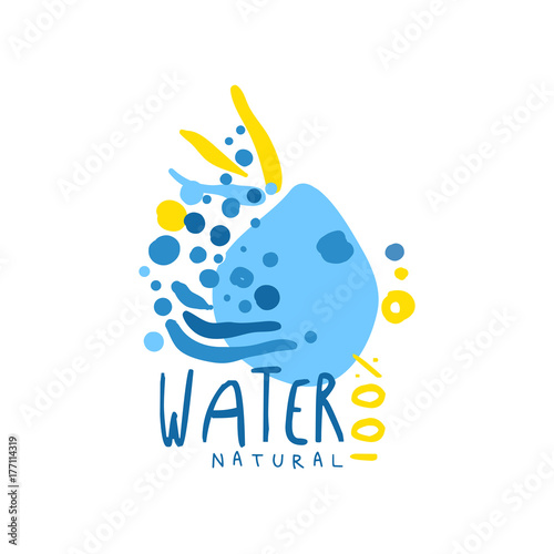 Hand drawn abstract signs of pure water for logo