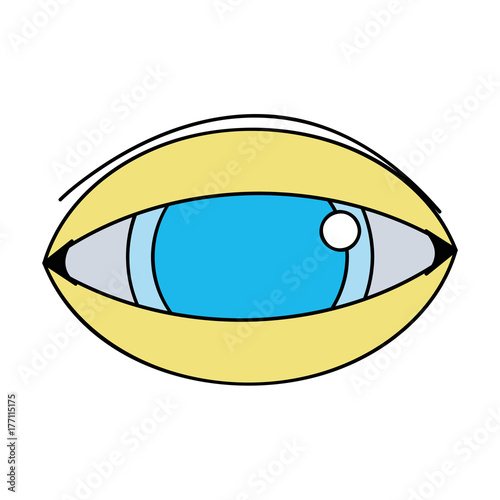 human eye to optical vision icon