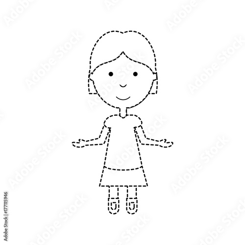 cartoon girl icon over white background vector illustration