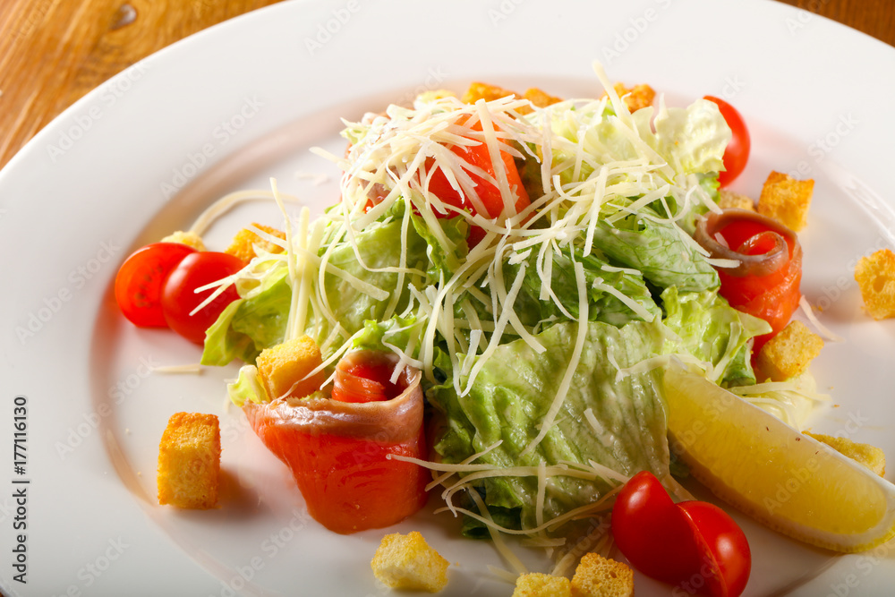 Caesar salad with salmon Caesar salad with salmon