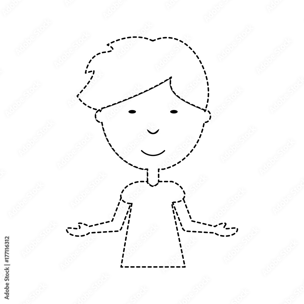 cartoon boy icon over white background vector illustration