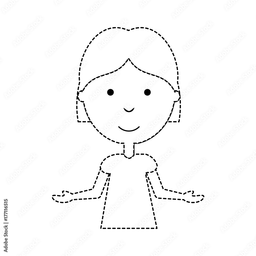 cartoon girl icon over white background vector illustration