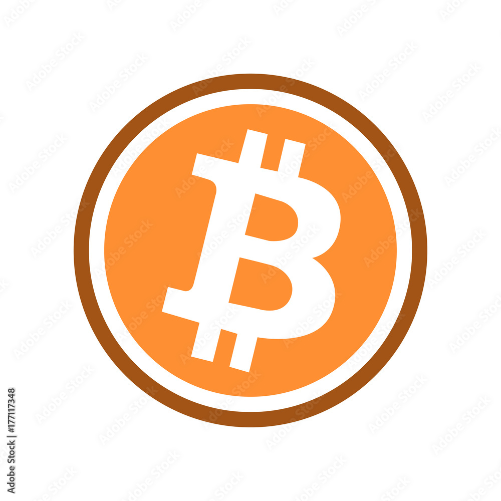 Bitcoin symbol logo, flat line style Bitcoin symbol logo, flat line style