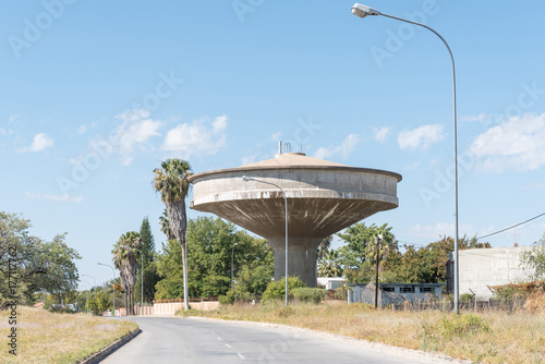 Street scene with a water reservoir in Grootfontein