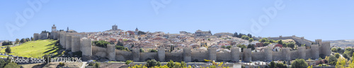 Panoramic view of the historic city Avila with its famous medieval town walls surround the city,  Spain. Called the Town of Stones and Saints © Alfredo