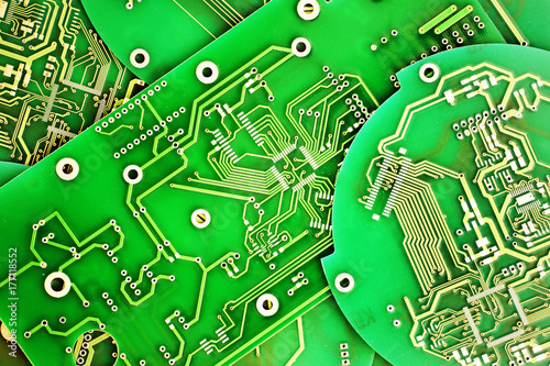 Green PCB close up shot