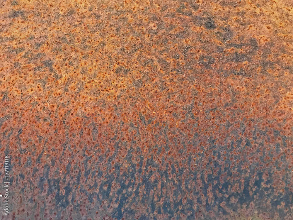 Close-up of abstract surface of rust on steel plate for grunge background Close-up of abstract surface of rust on steel plate for grunge background