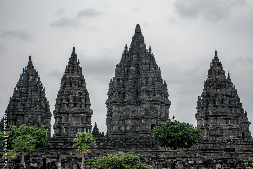 View of the Temple of Candi Prambanan.Prambanan.