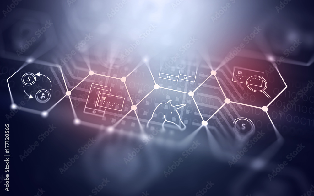 3D Abstract Futuristic Fintech Illustration Background 3D Abstract Futuristic Fintech Illustration Background
