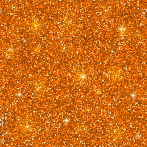 Orange glitter seamless pattern. Vector