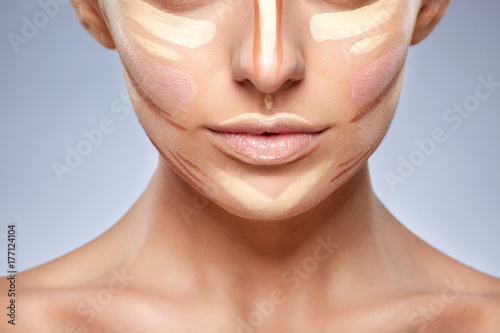 Half face of of girl with contouring