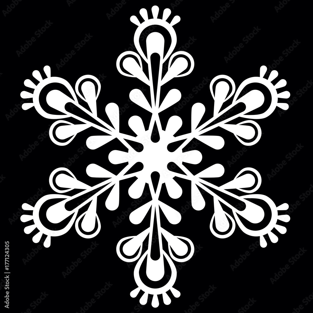 Decorative snowflake. Objects grouped and named in English. No mesh, gradient, transparency used. Decorative snowflake. Objects grouped and named in English. No mesh, gradient, transparency used.