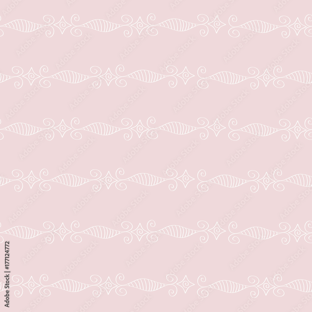 Seamless pattern made of white waves and spirals. Seamless pattern made of white waves and spirals.