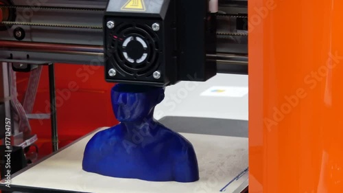 4K video footage of 3d printer mini printing close up process photo