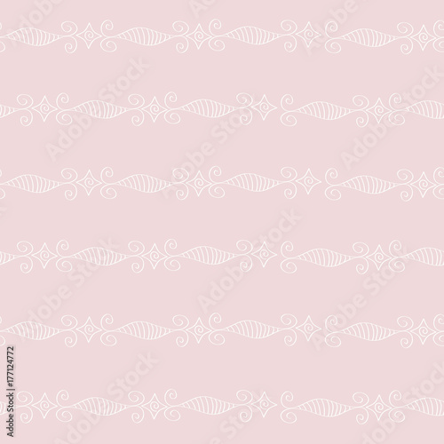 Seamless pattern made of white waves and spirals.