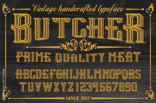 Vintage vector font