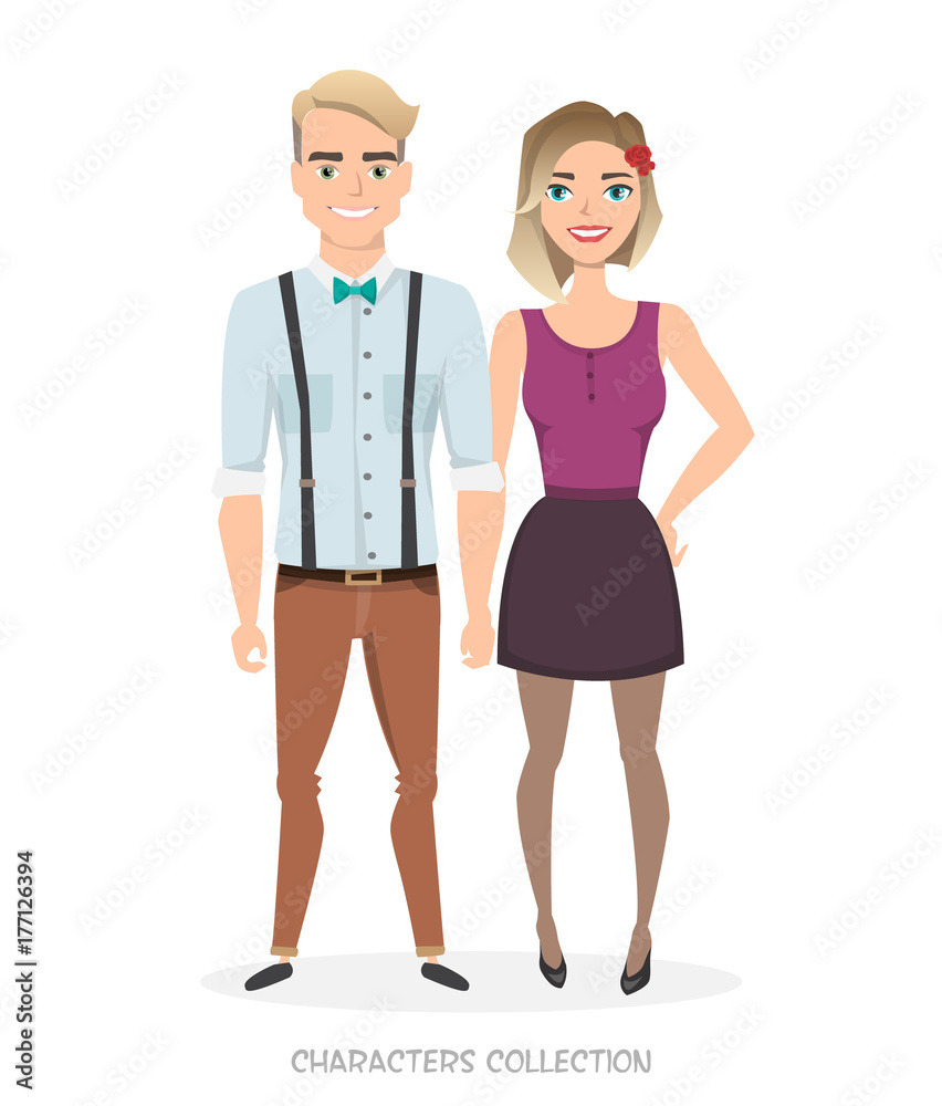 Loving couple in stylish clothes hold hands. Loving couple in stylish clothes hold hands.