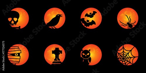Halloween Mond - Set Orange