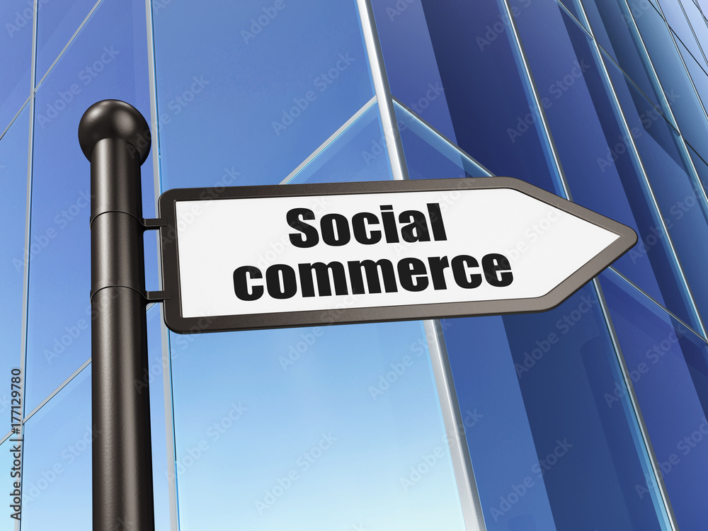 Advertising concept: sign Social Commerce on Building background