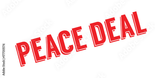 Peace Deal rubber stamp. Grunge design with dust scratches. Effects can be easily removed for a clean, crisp look. Color is easily changed.