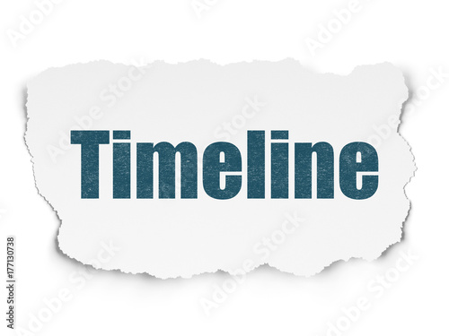 Time concept: Timeline on Torn Paper background