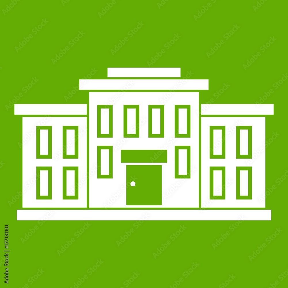 School building icon green