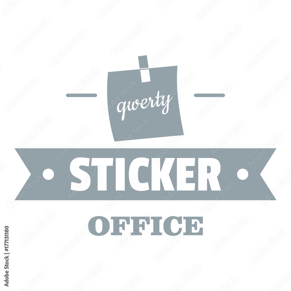Sticker stationery logo, simple gray style Sticker stationery logo, simple gray style