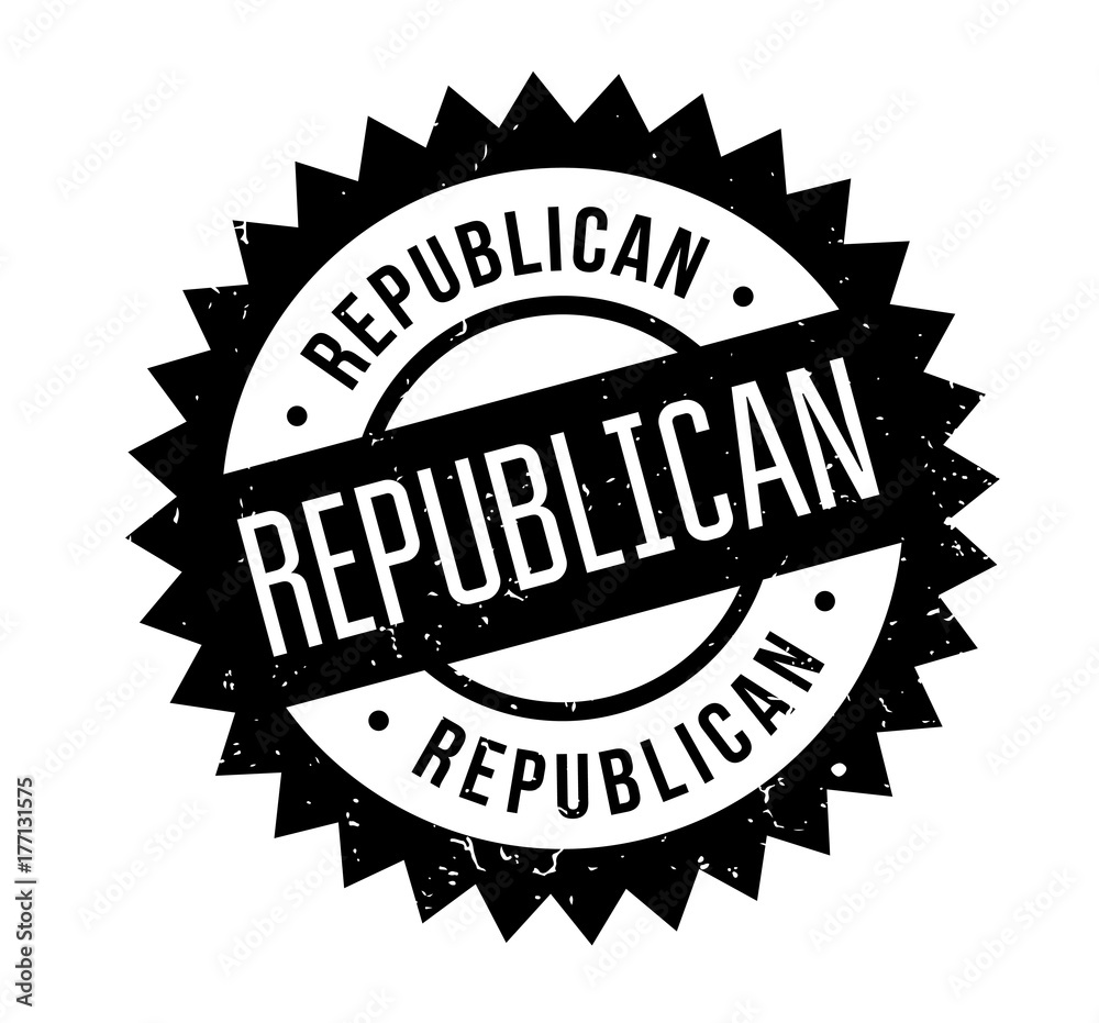 Republican rubber stamp. Grunge design with dust scratches. Effects can be easily removed for a clean, crisp look. Color is easily changed. Republican rubber stamp. Grunge design with dust scratches. Effects can be easily removed for a clean, crisp look. Color is easily changed.