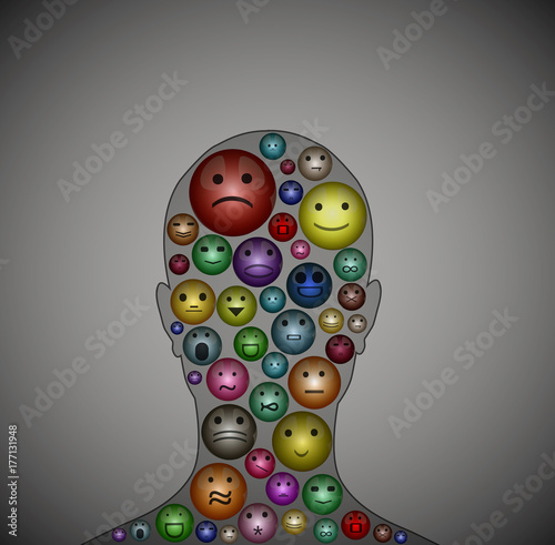 mood concept, choose the right expression sign,