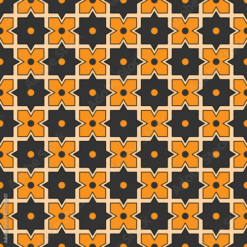Decorative black and orange vector background - abstract pattern