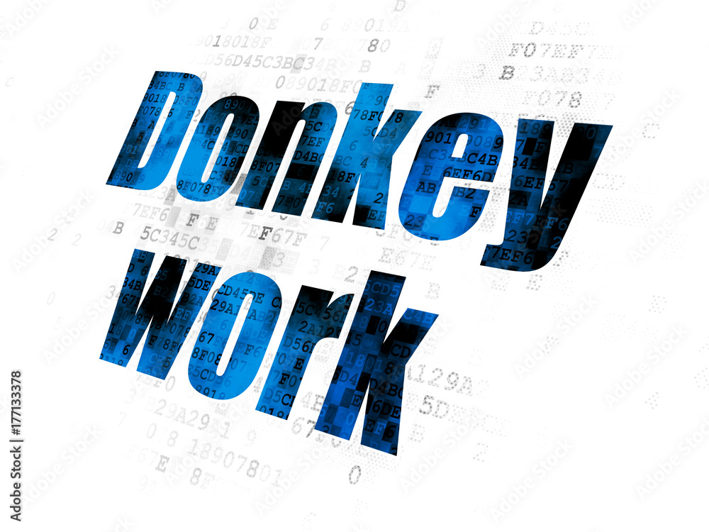 Business concept: Donkey Work on Digital background