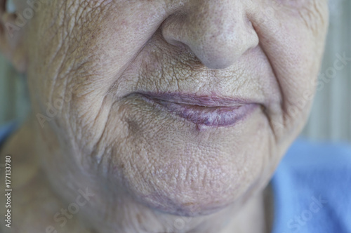 Slika na platnu Closeup face of a senior person