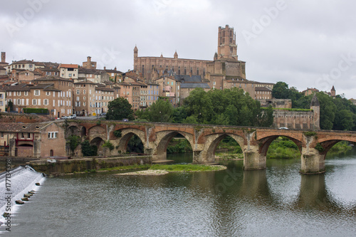 View of the Episcopal City of Albi and the River Tarn. Albi, France