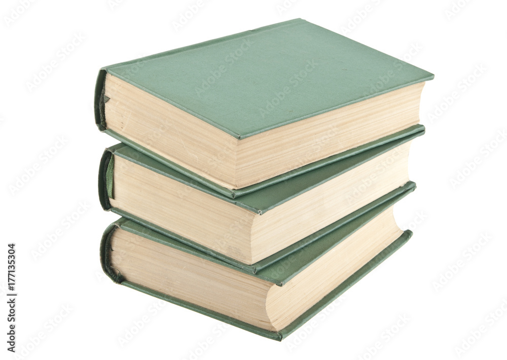 old green book isolated on white background old green book isolated on white background